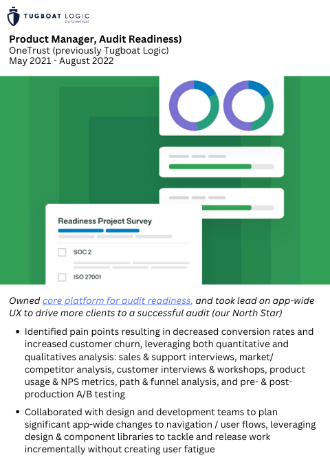 Product Manager, Audit Readiness at Tugboat Logic